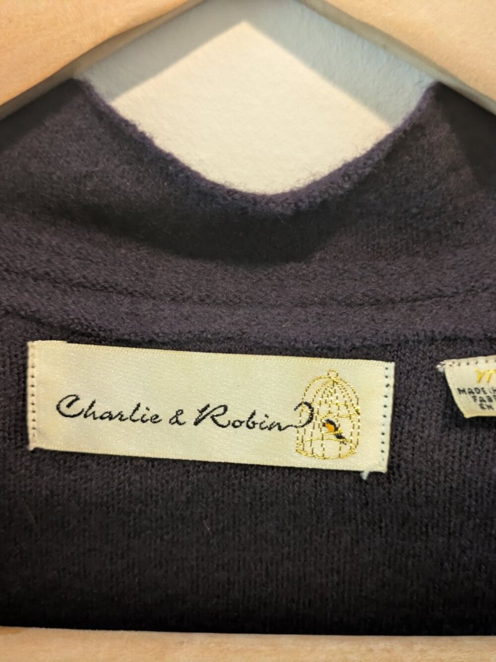 Anthropologie Charlie & Robin Dark Purple Wrapped in Ruffles Cardigan - Picture 3 of 16